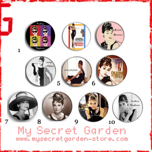 Audrey Hepburn  - Breakfast At Tiiffany's Pinback Button Badge Set 1a or 1b ( or Hair Ties / 4.4 cm Badge / Magnet / Keychain Set )